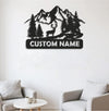 Maxcorners Personalized Deer Metal Sign WITH LED/WITHOUT LED - Mountain Cabin Name Sign, Rustic Wildlife Wall Art for Lodge & Outdoor Decor MT0110