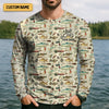 Joycorners Fishing Gear Items SPF Long Sleeve Shirts, Custom Fishing Shirt, Men Long Sleeve Shirt