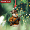 Joycorners Personalized Duck Hunter Snowman Ornament, Custom Name Christmas Decoration for Hunters MT1111