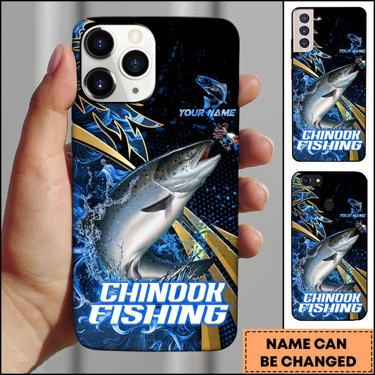 Joycorners Chinook Splash Water Lightning Stripe Dark Blue Art Golden Line  Personalized Name Phone Case