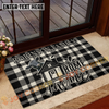 Joycorners Personalized Cow Farmhouse Plaid Doormat (11 Cattle Breeds)