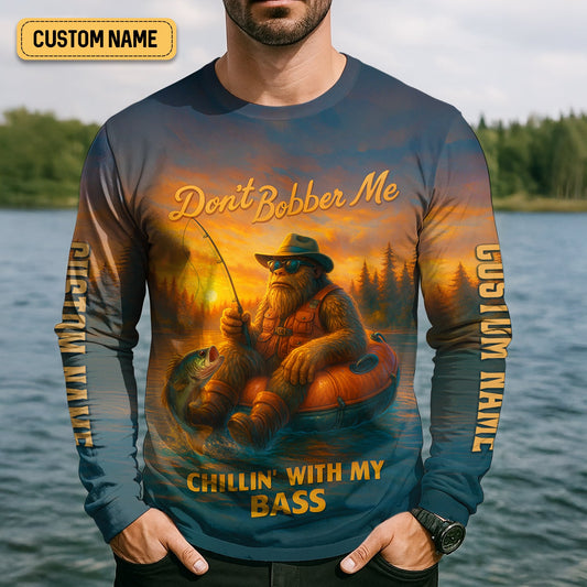 Joycorners Don't Bobber Me Fishing Shirt, Bigfoot Fishing Shirt, SPF Long Sleeve Shirts, Presents For Fishermen