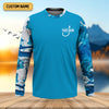 Joycorners Blue Fishing SPF Shirt, Funny Fishing Shirt, Fisherman Outfit, Mens Casual Shirts