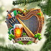 Joycorners Custom Name Ireland Ornament, Christmas Gift for Ireland Lover 2D Flat LM2211