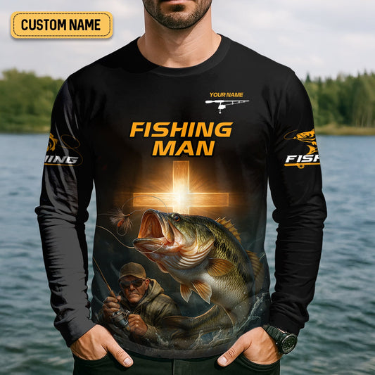 Joycorners I Like Fishing And Believe In Jesus Shirts, SPF Long Sleeve Shirts, Fishing Shirts For Men, Fisherman Gift