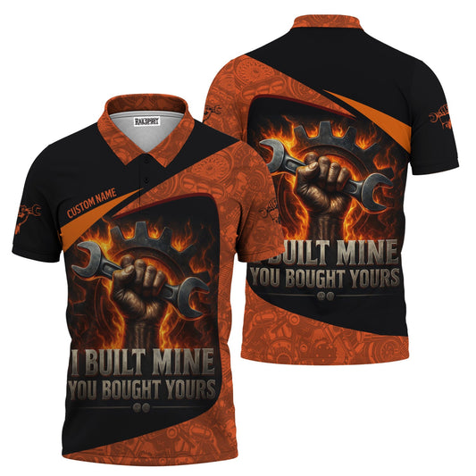 Joycorners Personalized Mechanic Shirt, I Built Mine You Bought Yours, Flame Design, Gift For Men PT2609