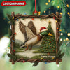 Joycorners Personalized Flying Duck Christmas Ornament, Custom Name Hunting Gift for Outdoor Lovers MT1111