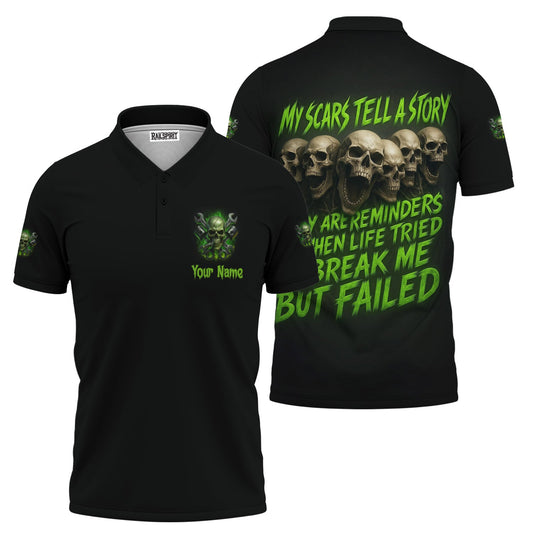Joycorners Personalized Mechanic Shirt, My Scars Tell A Story Life Tried To Break Me But Failed, Gift For Men PT2609