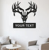 Maxcorners Personalized Deer Skull Metal Sign WITH LED/WITHOUT LED – Rustic Hunting Cabin Wall Decor, Gift for Hunters MT0110