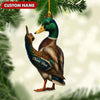 Joycorners Personalized Funny Duck Fukin' Finger Hunting Acrylic Christmas Ornament – Custom Gift for Hunters MT1111