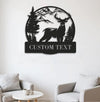 Maxcorners Personalized Deer Hunting Metal Sign WITH LED/WITHOUT LED Light Mountain Scene Custom Text Rustic Wall Art Gift MT0110