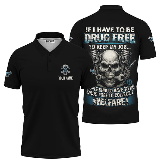 Joycorners Personalized Mechanic Shirt, If I Have To Be To Keep My Job, Vintage Skull Design, Gift For Men PT2609