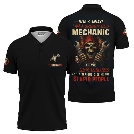 Joycorners Funny Mechanic Shirt Walk Away I Am A Grumpy Old Mechanic Printed Unisex T Shirt PT2609