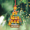 Joycorners Personalized Funny Rubber Duck Acrylic Christmas Tree Ornament – Custom Name Xmas Decoration for Hunter or Family, Cute Holiday Ornament MT1111