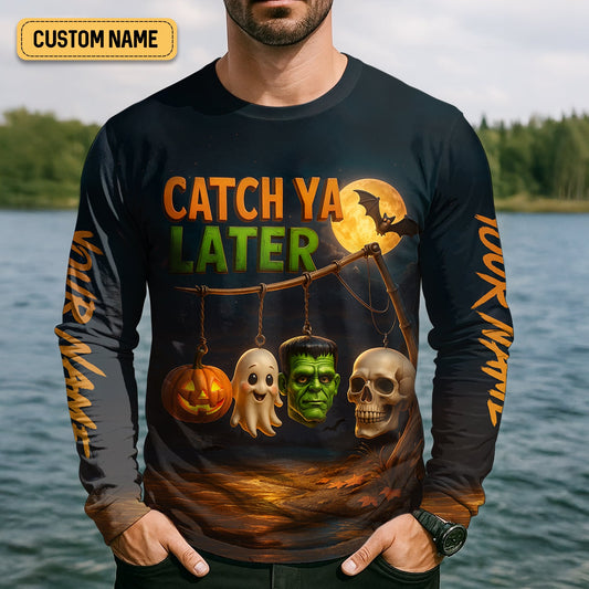 Joycorners Catch Ya Later Fisherman Outfit, Long Sleeve Fishing Shirts, Mens Casual Shirts