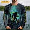 Joycorners Gone Squatchin And Catching Night Forest Performance Fishing Shirts, SPF Shirt For Men, Gift For Fisherman