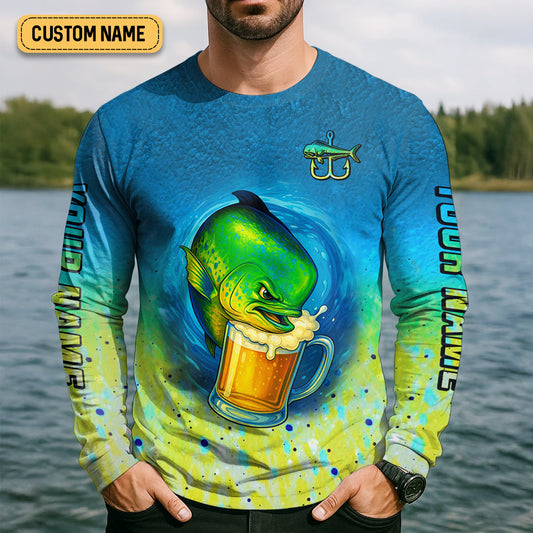 Joycorners Mahi Mahi Fishing Shirt, Fishing SPF Shirt For Men, Gift For Fisherman, Fishing Shirts For Men