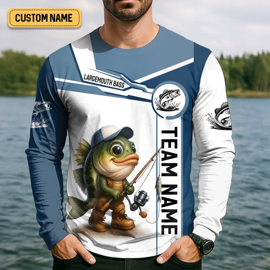 Joycorners Team Fishing Shirt, Largemouth Bass Fishing, SPF Shirt For Men, Men Jersey, Mens Casual Shirts