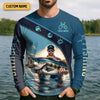 Joycorners Mine's So Big I Have To Use Two Hands Funny Fishing Shirt, SPF Shirt For Men, Gift For Fisherman
