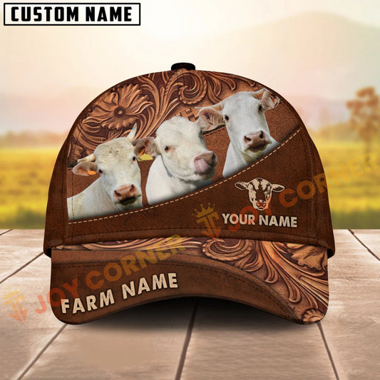 Joycorners Charolais Farming Life Customized Name And Farm Name 3D Classic Cap