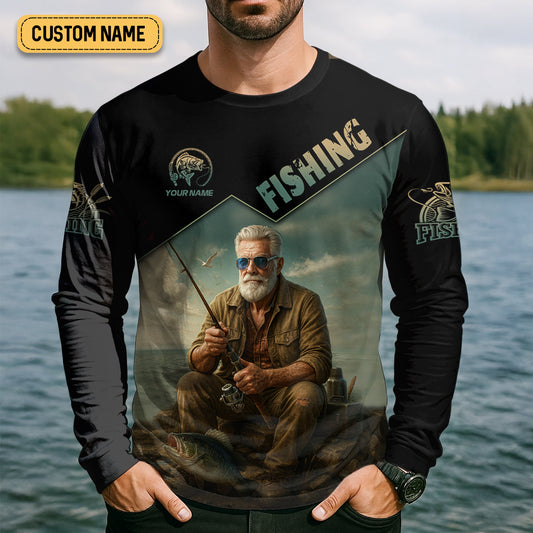 Joycorners Never Underestimate An Old Man With A Fishing Rod SPF Shirts, Fishing Shirts For Men, Funny Fisherman Gift