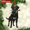 Joycorners Personalized Black Lab Dog Christmas Ornament – Personalized Hunting Dog Acrylic Decor MT1111