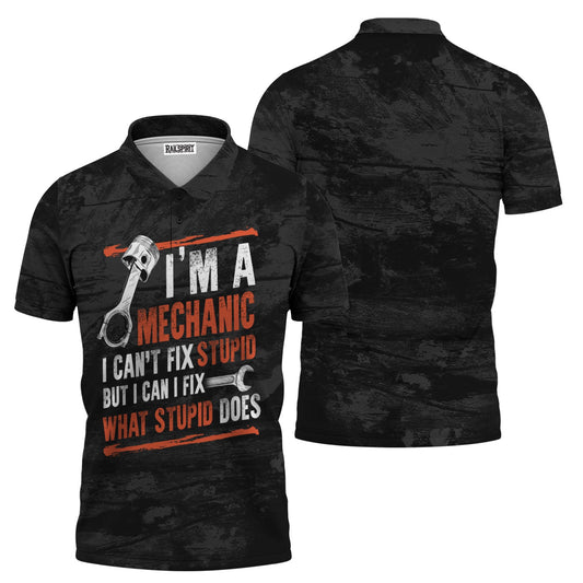 Joycorners Funny Vintage Mechanic Shirt I'm A Mechanic I Can't FIX Stupid Black Unisex T Shirt PT2609
