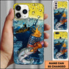 Joycorners Fishing Phone Case Beer Splash Fishing Graphic Personalized Name 3D Phone Case (10 Fish Species)