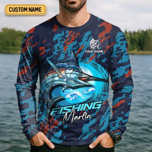 Joycorners Marlin Fishing SPF Shirts, Gone Fishing Be Back At Sunset Or Maybe Sunrise Shirts For Men, Funny Fisherman Gift