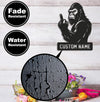 Maxcorners Personalized Bigfoot Metal Sign WITH LED/WITHOUT LED Light, Funny Sasquatch Middle Finger Wall Art, Hunter Gag Gift for Man Cave or Garage MT0110