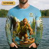 Joycorners Bigfoot Legendary Adventures Await Bass Fishing Shirt, Funny Fishing Shirt, Presents For Fishermen