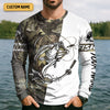 Joycorners Camo White Fishing UPF Shirts, Camouflage Fishing Shirts, Fishing Gifts For Men, Men's Fishing Shirt