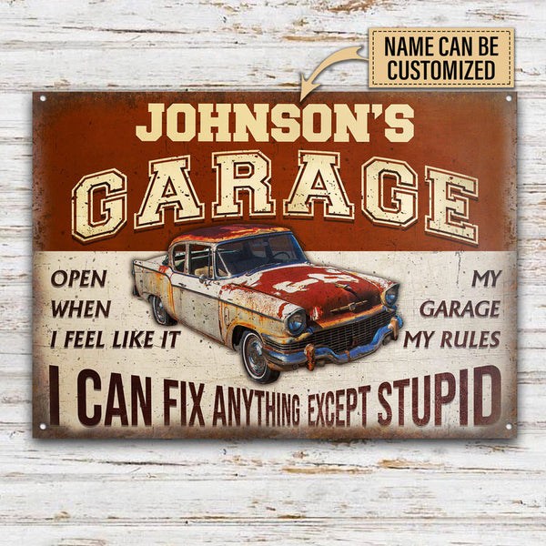 Joycorners Auto Mechanic Garage I Can Fix Anything Customized Classic Metal Signs