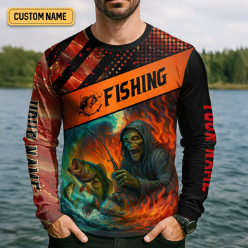 Joycorners Reaper Fishing Mens SFP Shirt, Fisherman Halloween Costume, Fisherman Gift, Fishing Shirts For Men