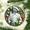 Joycorners Custom Name Chef Ornament, Christmas Gift for Cooking Lovers 2D Flat LM2211