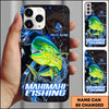 Joycorners Mahi-mahi Fishing Blue Flame Smoke Line Premium Style Sport Personalized Name Phone Case