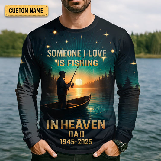 Joycorners Fishing In Heaven Custom Memorial Shirt, SPF Shirt For Men, Presents For Fishermen, Bass Fishing