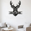 Maxcorners Personalized Buck Hunting Metal Sign WITH LED/WITHOUT LED Light Rustic Deer Head Wall Art Hunter Gift Cabin Man Cave Decor MT0110