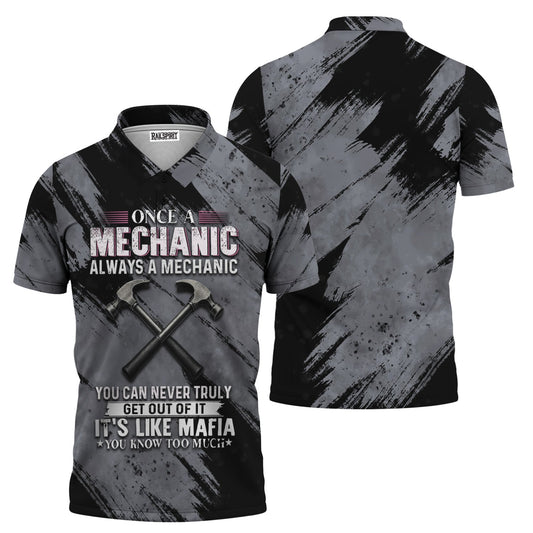 Joycorners Once A Mechanic Always A Mechanic Shirt Funny Printed Vintage Mechanic Unisex T Shirt Hammer Design PT2609