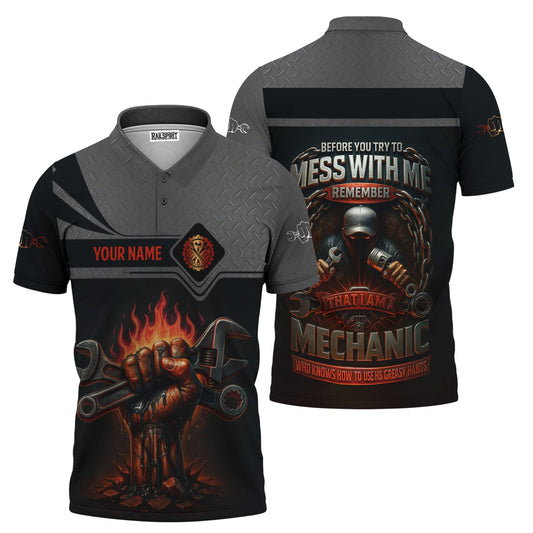 Joycorners Personalized Mechanic Shirt, Remember That I Am A Mechanic Who Knows How To Use His Greasy Hands, Gift For Men PT2609