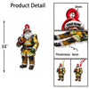 Joycorners Custom Name Fire Fighter Ornament, Fire Fighter Christmas Gift 2D Flat LM2211