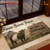 Joycorner Farm Sweet Farm Cow Doormat, Rustic Barn Landscape, Custom Farm Name Welcome Mat (9 Breeds)