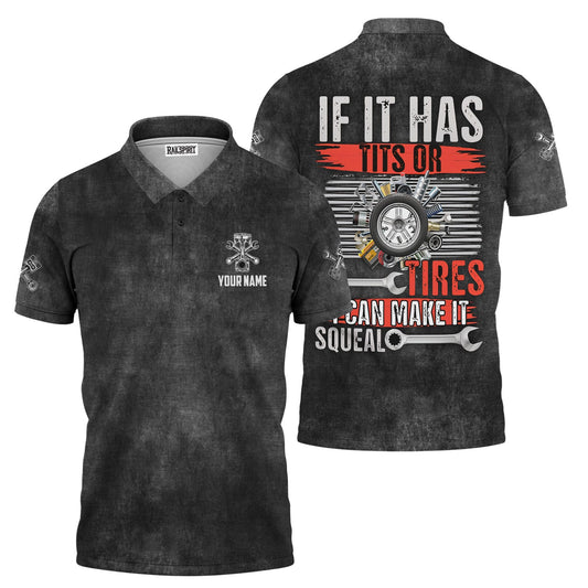 Joycorners Funny Mechanic T Shirt If It Has Tires I Can Make It Squeal Auto Repair Garage Workwear Tee Car Repair Shirt Gift For Men Dad Husband PT2609
