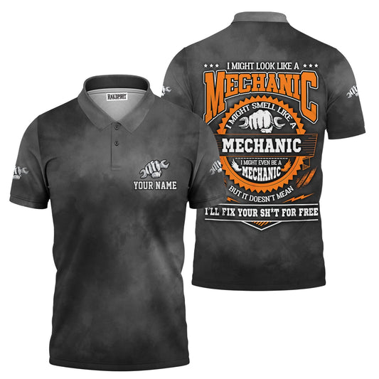 Joycorners Mechanic Humor Shirt, I Might Look Like a Mechanic, Smell Like a Mechanic, But I Won’t Fix Your Sh*t for Free, Perfect Gift for Auto Repair Fans PT2609
