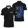Joycorners American Flag Mechanic Shirt, Blue Lightning & Tools Graphic, Perfect Patriotic Gift Shirt for Auto Repair Workers & Garage Fans PT2609