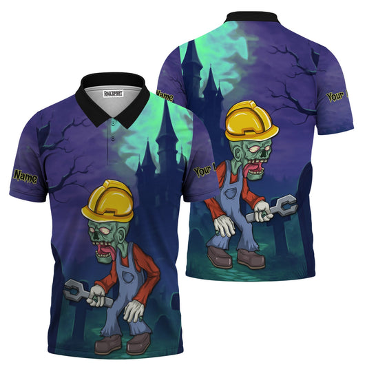 Joycorners Custom Name Zombie Mechanic T Shirt Haunted House Halloween Shirt For Mechanic PT2609