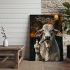 Joycorner Brahman Smoking Cow Flipping Finger Attitude Wall Art Custom Name Rustic Canvas