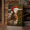 Joycorner Longhorn Cow Santa Hat Christmas Tree 3D Wrapped Canvas