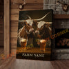 Joycorner Texas Longhorn Cowboy Beer Bar – Personalized Farm Name 3D Wrapped Canvas