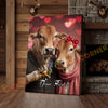 Joycorners Cattle Cow Funny Romantic Brahman Couple Personalized Name Canvas